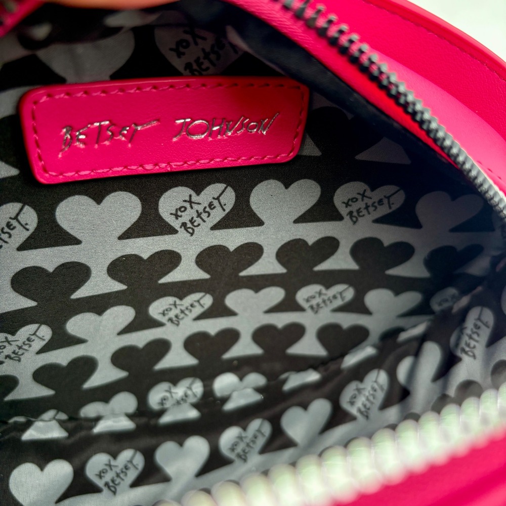 Betsey Johnson Pink Rhinestone Football Crossbody Bag Purse with Coin‎ Pouch - Picture 7 of 9